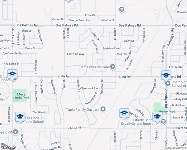 map of restaurants, bars, coffee shops, grocery stores, and more near 13144 Luna Road in Victorville