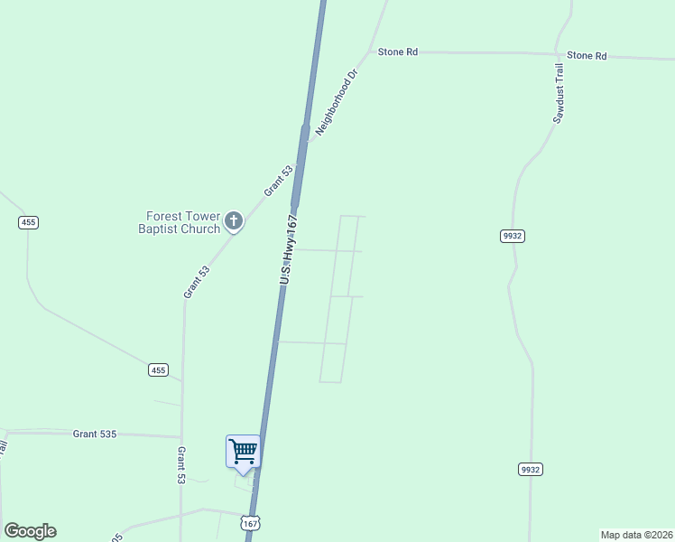 map of restaurants, bars, coffee shops, grocery stores, and more near 152 Spring Road in Hensley