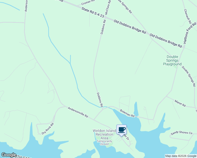 map of restaurants, bars, coffee shops, grocery stores, and more near 1817 Dobbins Road in Townville