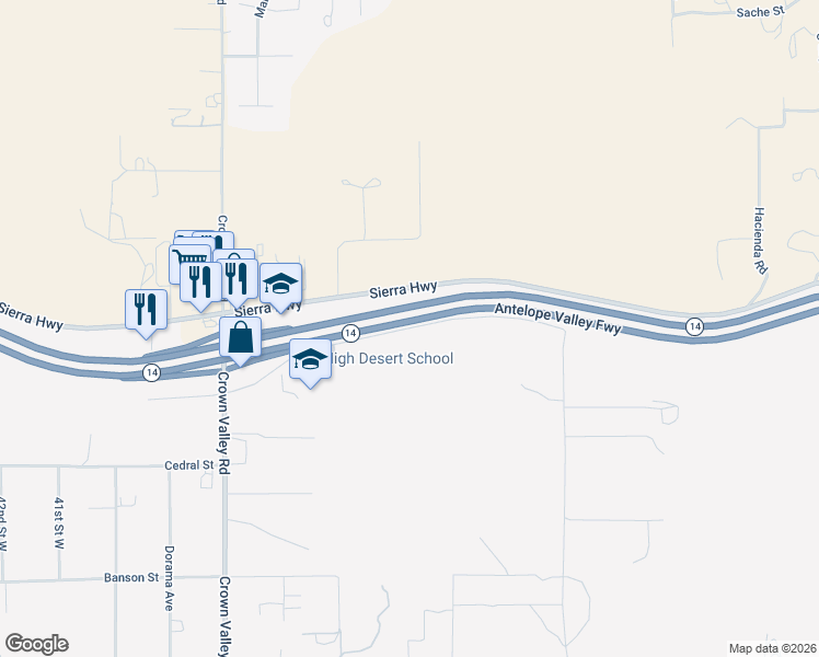 map of restaurants, bars, coffee shops, grocery stores, and more near Antelope Woods Road in Acton