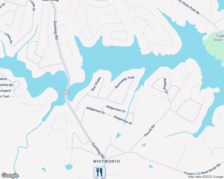 map of restaurants, bars, coffee shops, grocery stores, and more near 776 Normandy Trail in Lavonia