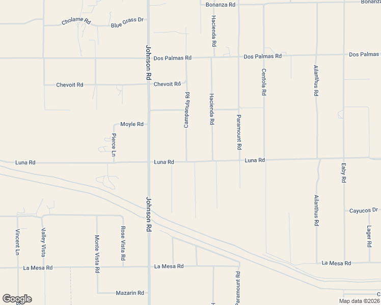 map of restaurants, bars, coffee shops, grocery stores, and more near 5124 Luna Road in Phelan
