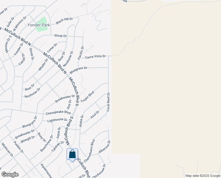 map of restaurants, bars, coffee shops, grocery stores, and more near 4092 Coral Reef Drive in Lake Havasu City