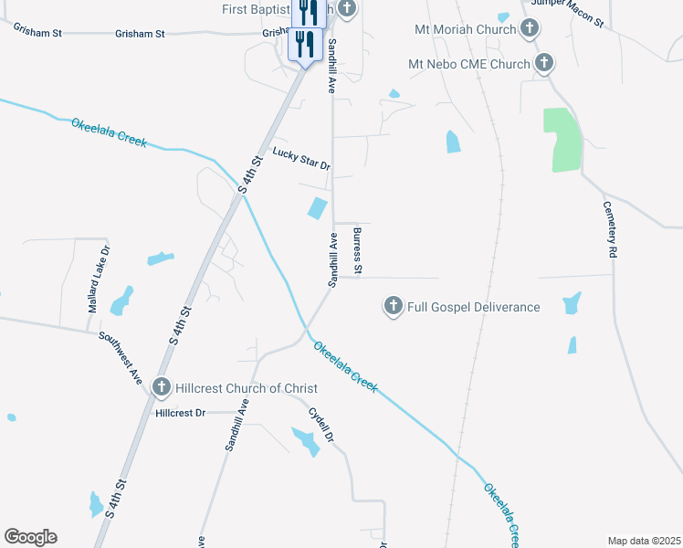 map of restaurants, bars, coffee shops, grocery stores, and more near 1098 Sandhill Avenue in Baldwyn