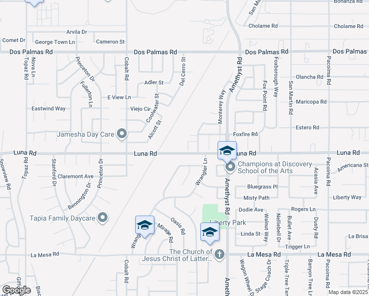 map of restaurants, bars, coffee shops, grocery stores, and more near 13320 Anza Court in Victorville