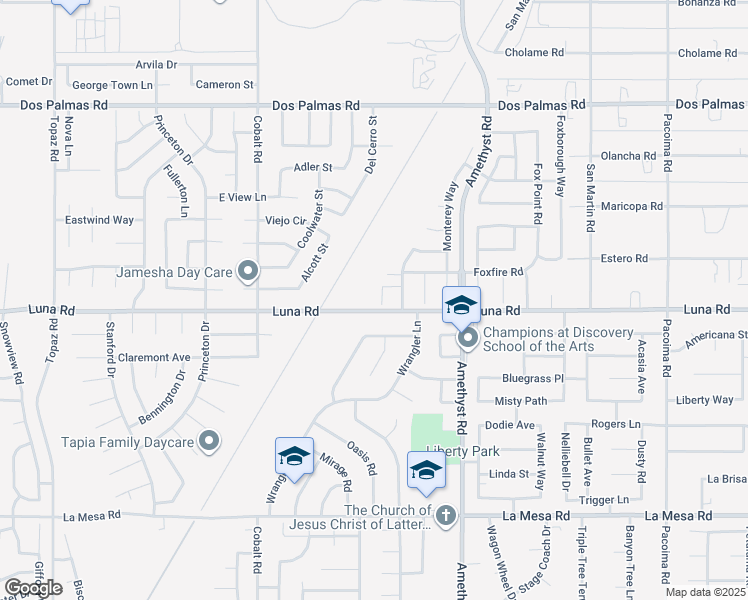 map of restaurants, bars, coffee shops, grocery stores, and more near 13320 Anza Court in Victorville