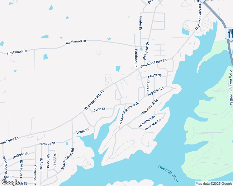 map of restaurants, bars, coffee shops, grocery stores, and more near 107 Copper Top Loop in Piney