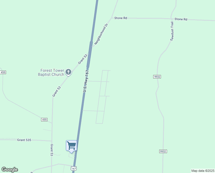 map of restaurants, bars, coffee shops, grocery stores, and more near 84 Doe Trail in Hensley