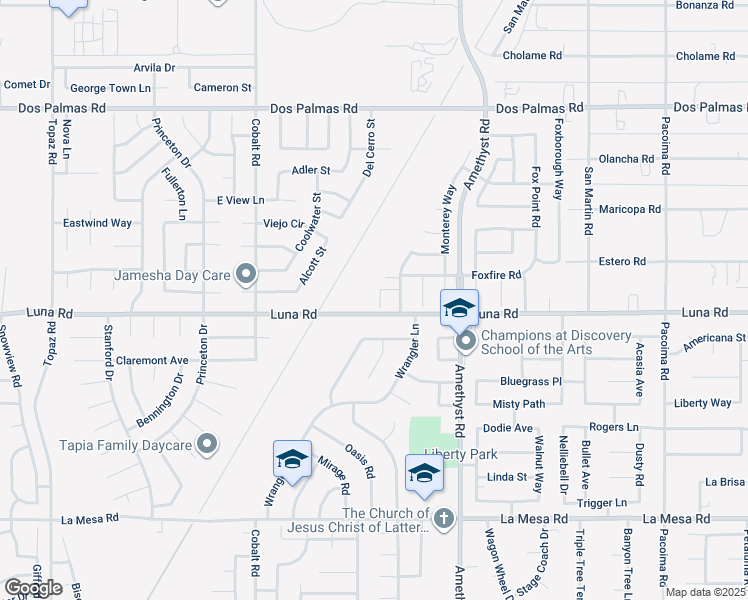 map of restaurants, bars, coffee shops, grocery stores, and more near 13336 Anza Court in Victorville