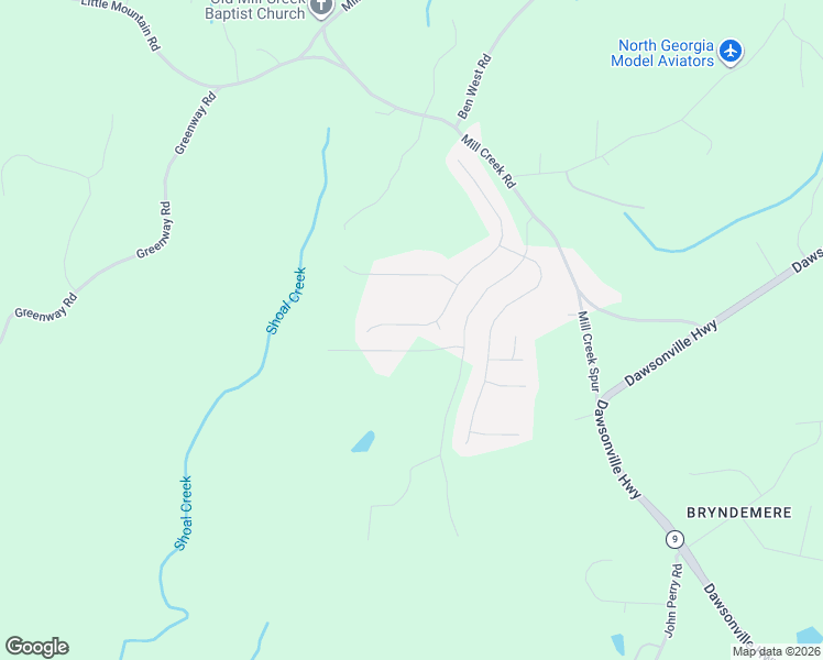 map of restaurants, bars, coffee shops, grocery stores, and more near 544 Makers Way in Dawsonville