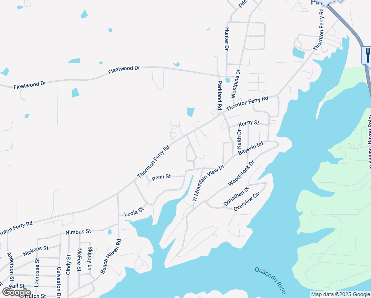map of restaurants, bars, coffee shops, grocery stores, and more near 107 Copper Top Loop in Piney