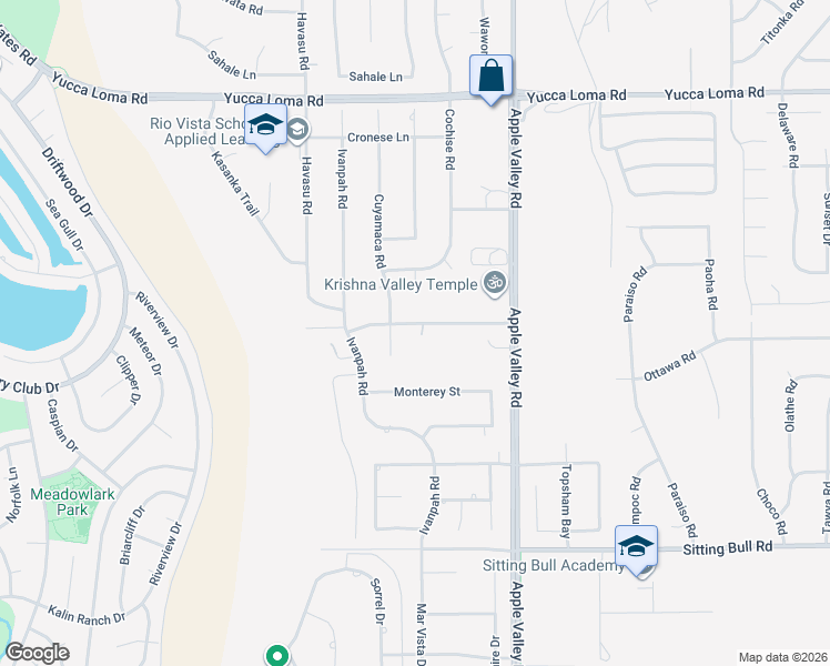 map of restaurants, bars, coffee shops, grocery stores, and more near 19125 Ottawa Road in Apple Valley