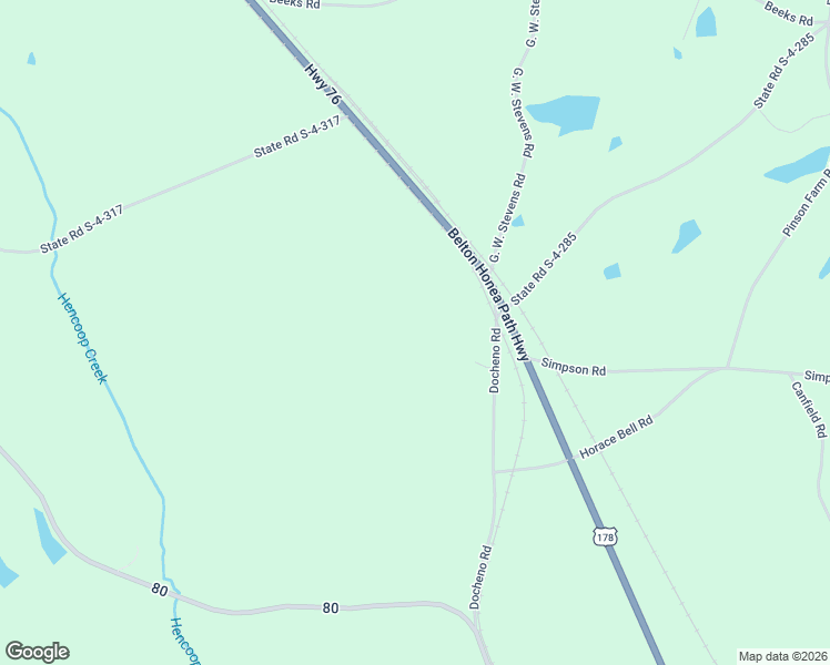 map of restaurants, bars, coffee shops, grocery stores, and more near 114 Docheno Road in Belton