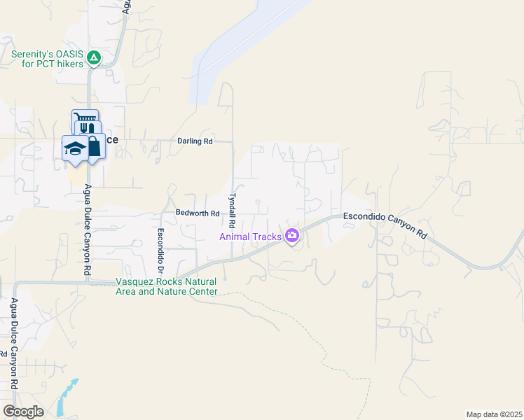 map of restaurants, bars, coffee shops, grocery stores, and more near 10415 Bedworth Road in Agua Dulce
