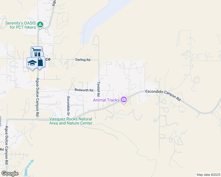 map of restaurants, bars, coffee shops, grocery stores, and more near 10415 Bedworth Road in Agua Dulce