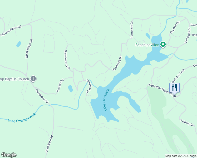 map of restaurants, bars, coffee shops, grocery stores, and more near 149 Long Swamp Drive in Big Canoe