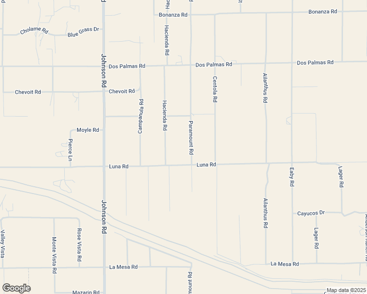 map of restaurants, bars, coffee shops, grocery stores, and more near 13378 Paramount Road in Phelan