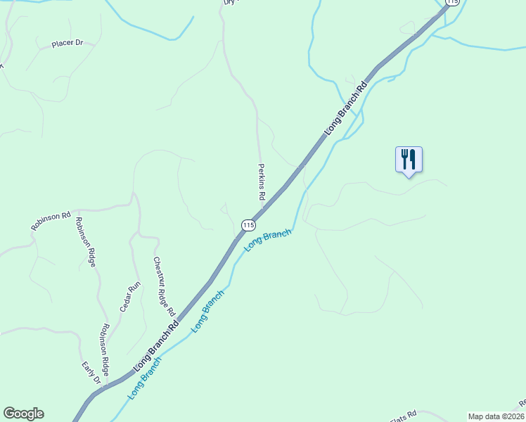 map of restaurants, bars, coffee shops, grocery stores, and more near 1940 Long Branch Road in Dahlonega