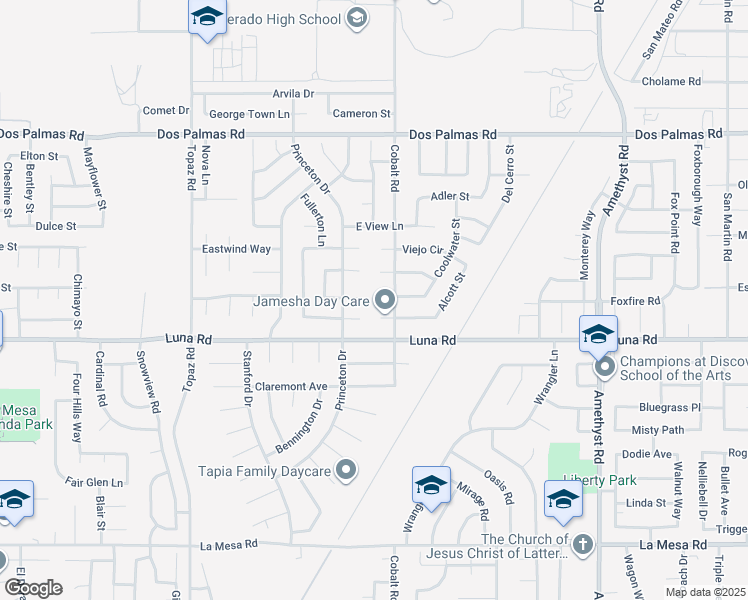 map of restaurants, bars, coffee shops, grocery stores, and more near 13261 Via Del Lago in Victorville