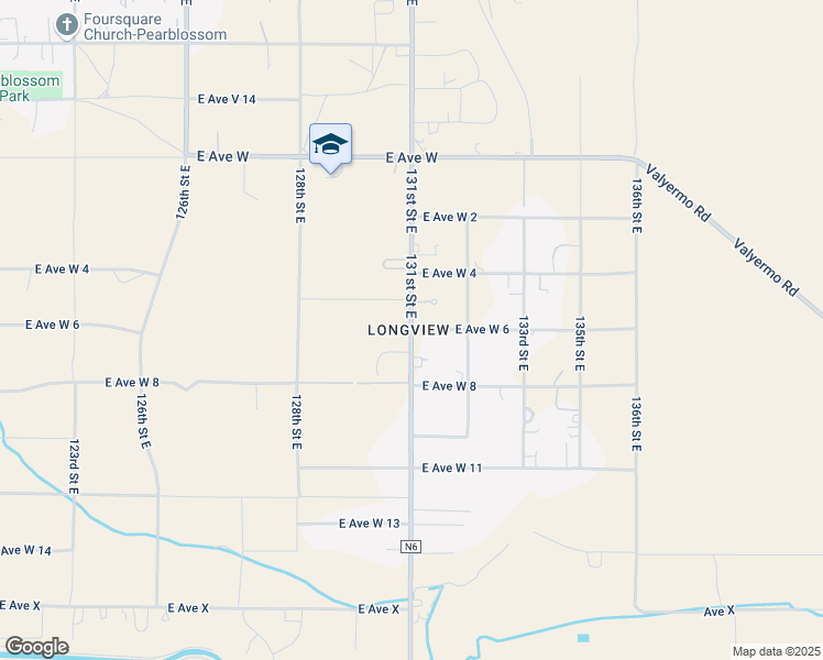 map of restaurants, bars, coffee shops, grocery stores, and more near East Avenue West 6 in Pearblossom
