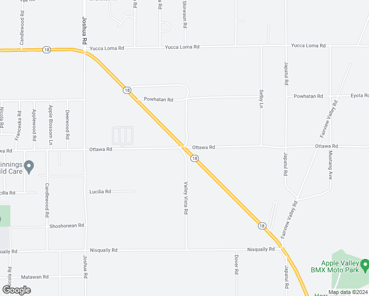 map of restaurants, bars, coffee shops, grocery stores, and more near California 18 in Apple Valley