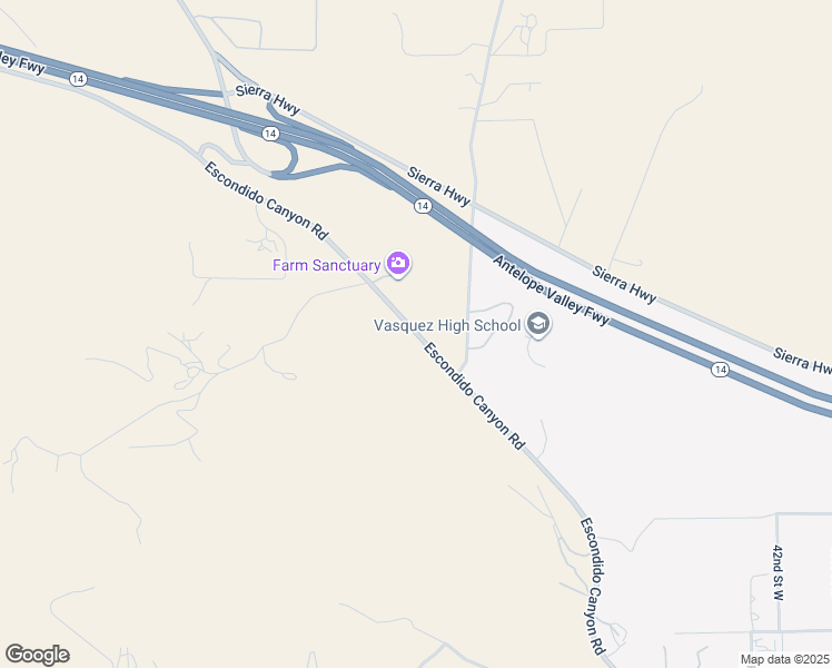 map of restaurants, bars, coffee shops, grocery stores, and more near Escondido Canyon Road in Acton