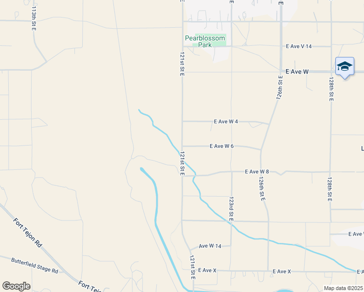 map of restaurants, bars, coffee shops, grocery stores, and more near 121st Street East in Los Angeles County