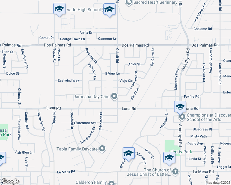 map of restaurants, bars, coffee shops, grocery stores, and more near 13292 Via Del Lago in Victorville
