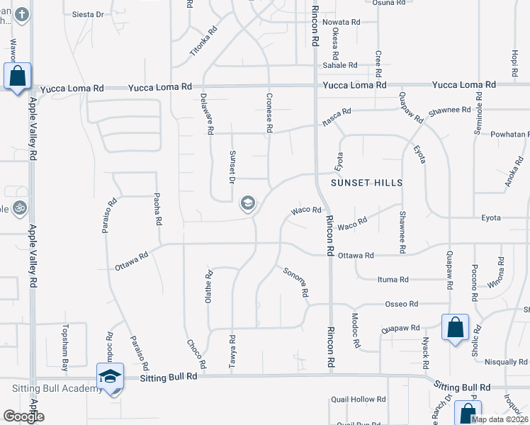 map of restaurants, bars, coffee shops, grocery stores, and more near 19947 Eyota in Apple Valley