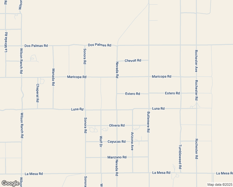 map of restaurants, bars, coffee shops, grocery stores, and more near Estero Road in Phelan