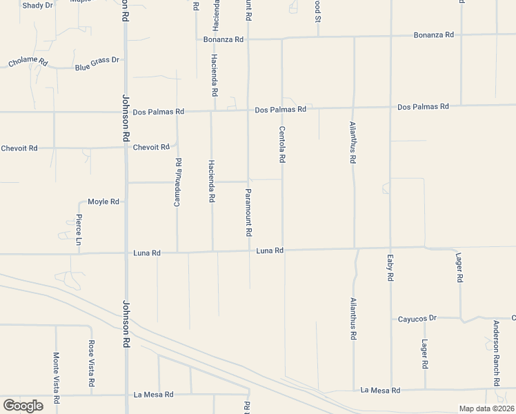 map of restaurants, bars, coffee shops, grocery stores, and more near 13429 Paramount Road in Phelan