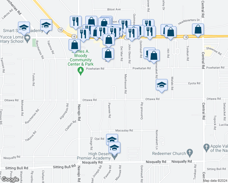 map of restaurants, bars, coffee shops, grocery stores, and more near in San Bernardino County