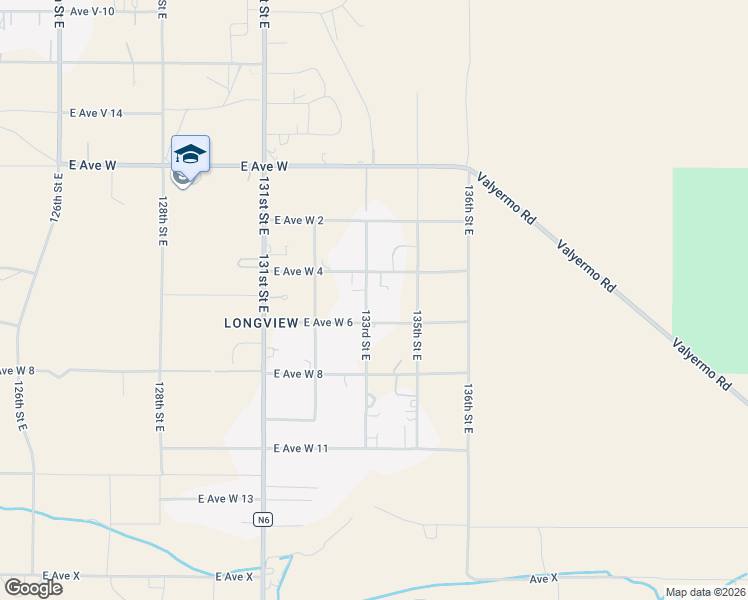 map of restaurants, bars, coffee shops, grocery stores, and more near 33430 133rd Street East in Pearblossom