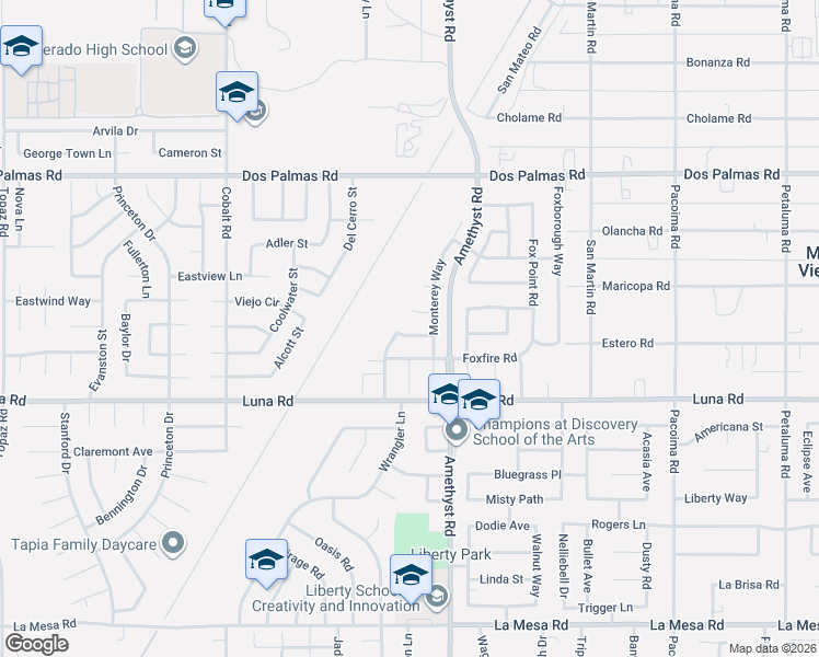 map of restaurants, bars, coffee shops, grocery stores, and more near 13629 Cordelia Way in Victorville