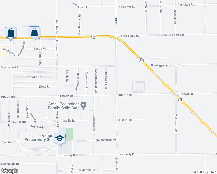 map of restaurants, bars, coffee shops, grocery stores, and more near 13357 Deerwood Road in Apple Valley