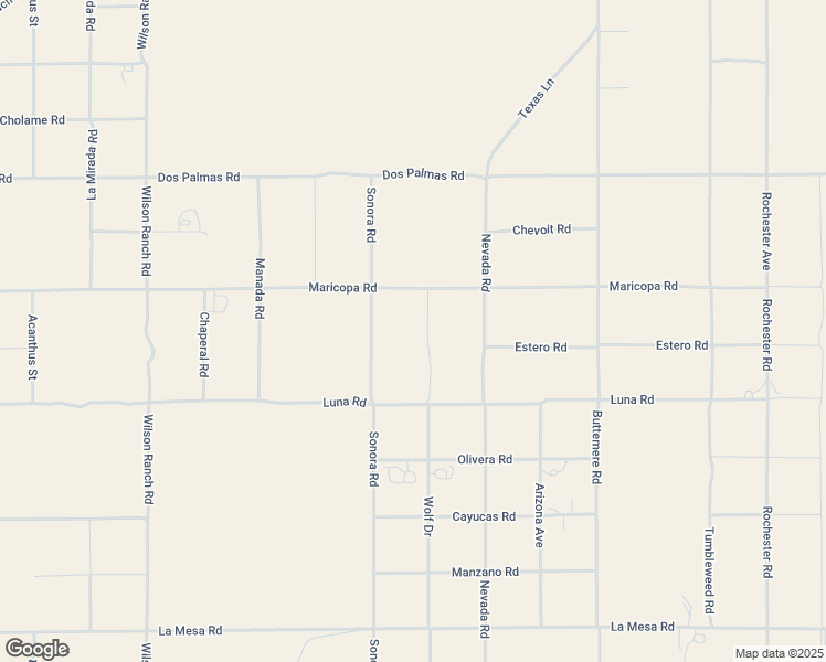 map of restaurants, bars, coffee shops, grocery stores, and more near 13456 Wolf Drive in Phelan