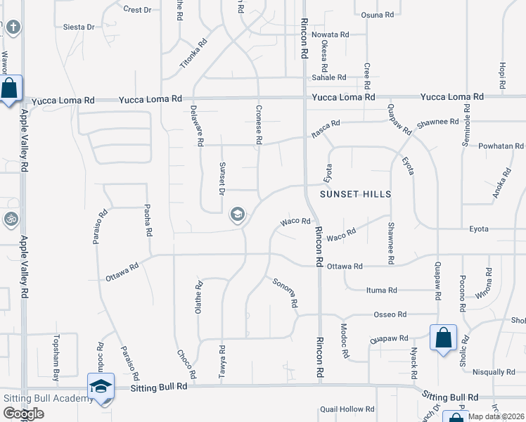 map of restaurants, bars, coffee shops, grocery stores, and more near 19947 Eyota in Apple Valley