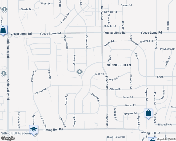map of restaurants, bars, coffee shops, grocery stores, and more near 19947 Eyota in Apple Valley