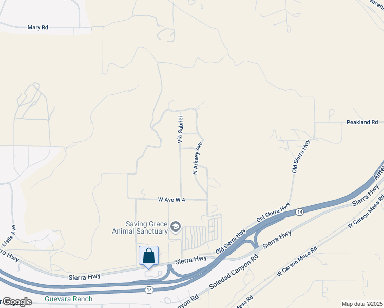 map of restaurants, bars, coffee shops, grocery stores, and more near 5 Mi N Sierra Highway Vic H in Acton
