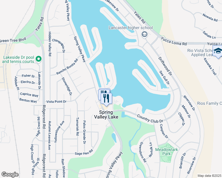 map of restaurants, bars, coffee shops, grocery stores, and more near 18127 Pier Drive in Victorville
