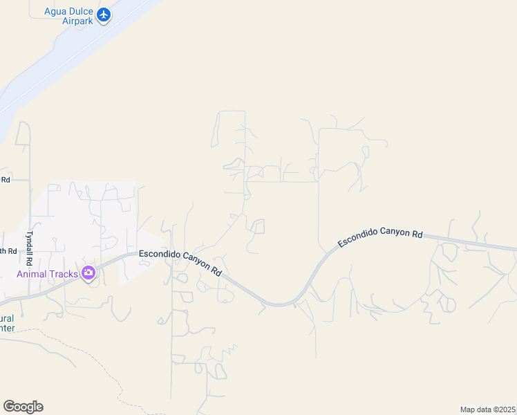 map of restaurants, bars, coffee shops, grocery stores, and more near Hanawalt Road in Agua Dulce