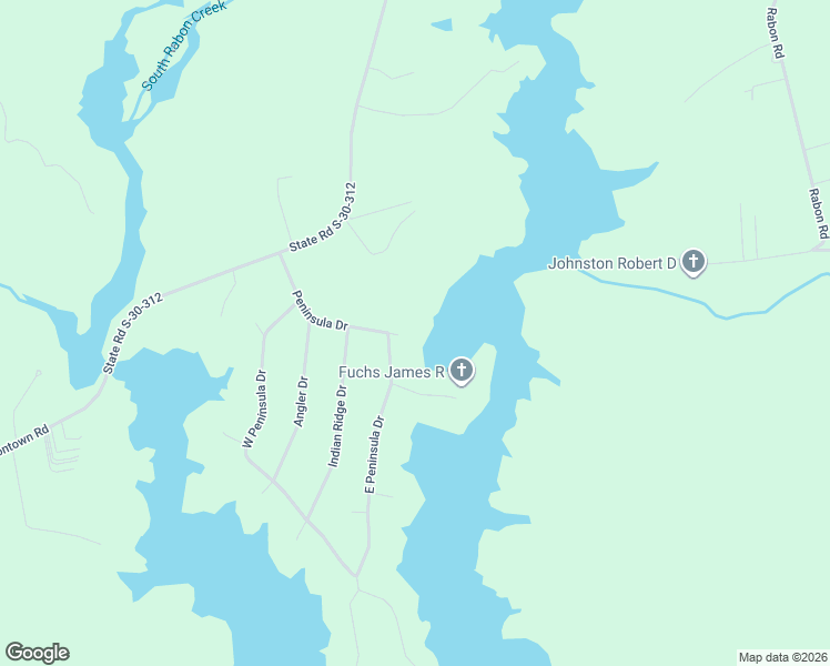 map of restaurants, bars, coffee shops, grocery stores, and more near 104 Peninsula Drive in Laurens