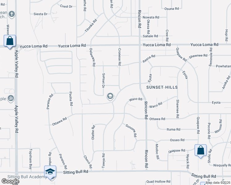 map of restaurants, bars, coffee shops, grocery stores, and more near 19976 Eyota in Apple Valley
