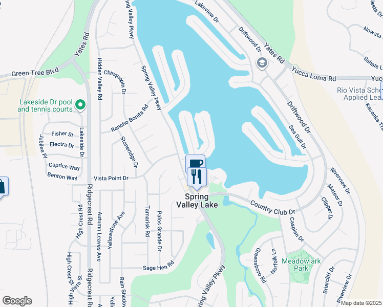 map of restaurants, bars, coffee shops, grocery stores, and more near 18100 Pier Drive in Victorville