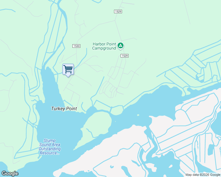 map of restaurants, bars, coffee shops, grocery stores, and more near 202 Hatteras Road in Sneads Ferry