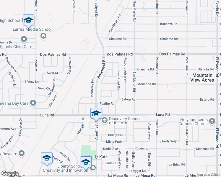 map of restaurants, bars, coffee shops, grocery stores, and more near 13796 Sarracino Way in Victorville