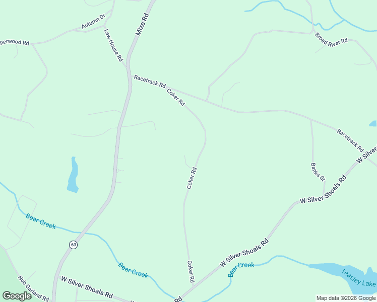 map of restaurants, bars, coffee shops, grocery stores, and more near 400 Coker Road in Toccoa