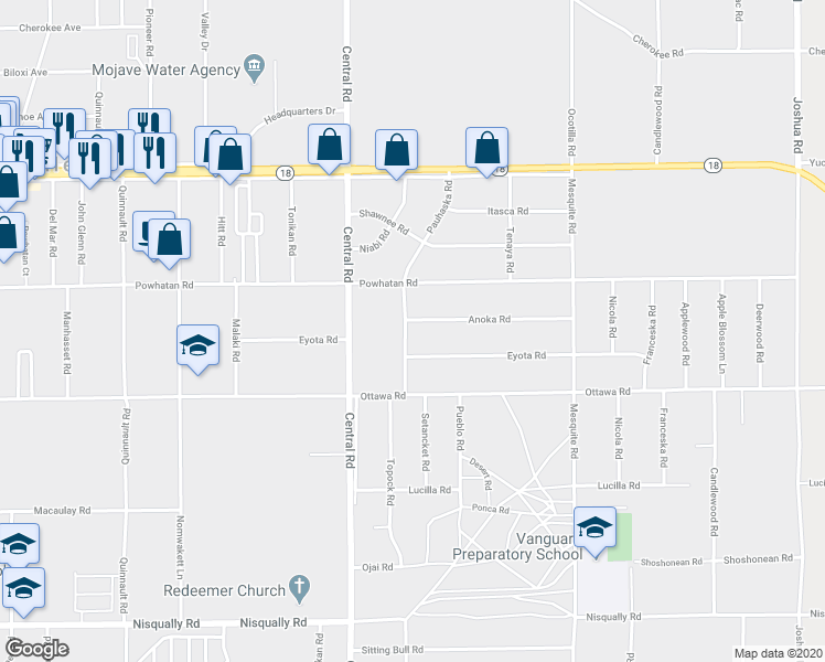 map of restaurants, bars, coffee shops, grocery stores, and more near 22645 Anoka Road in Apple Valley