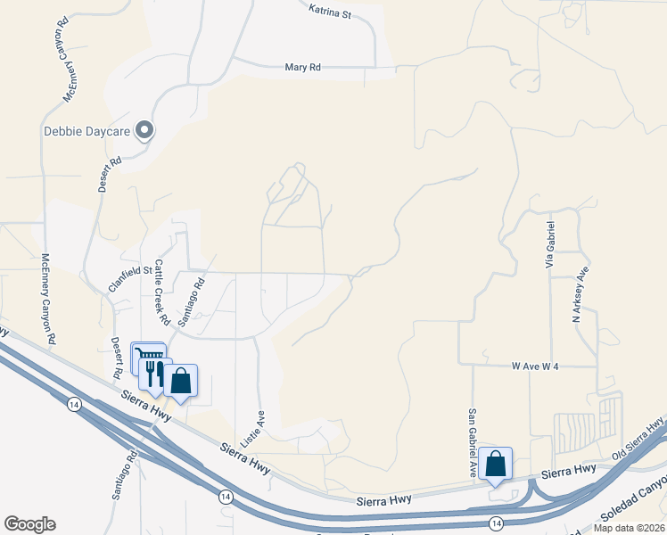 map of restaurants, bars, coffee shops, grocery stores, and more near 33758 White Feather Road in Acton
