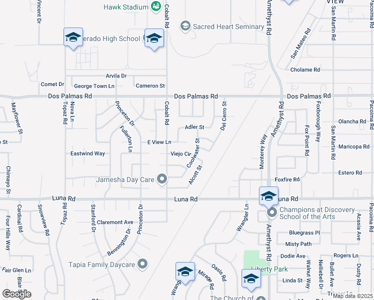 map of restaurants, bars, coffee shops, grocery stores, and more near 13366 Viejo Circle in Victorville